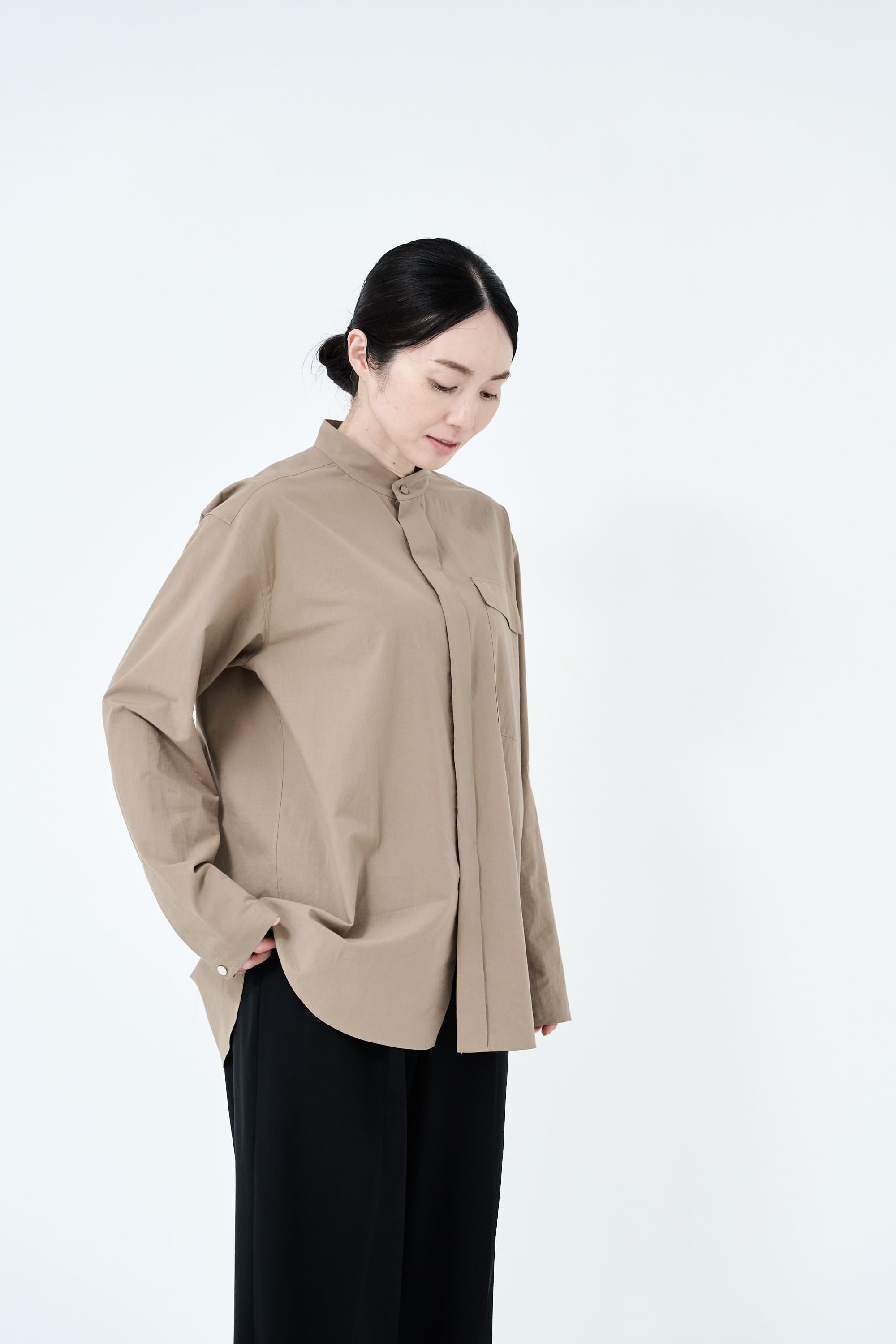 Omi-sarashi cotton shirt_Grage