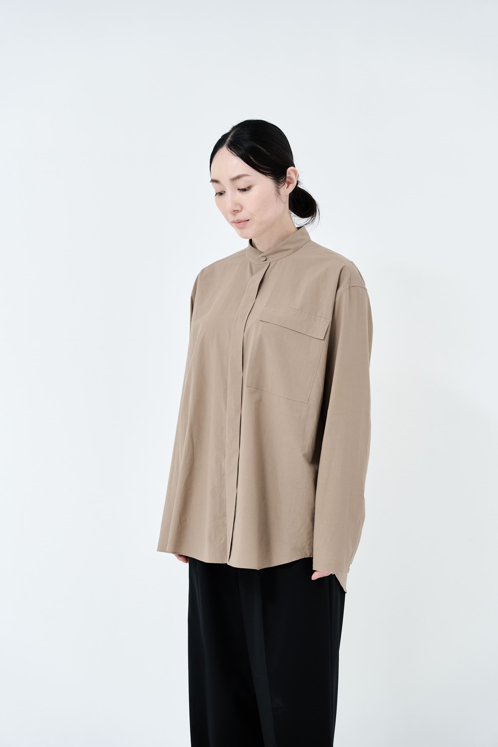 Omi-sarashi cotton shirt_Grage