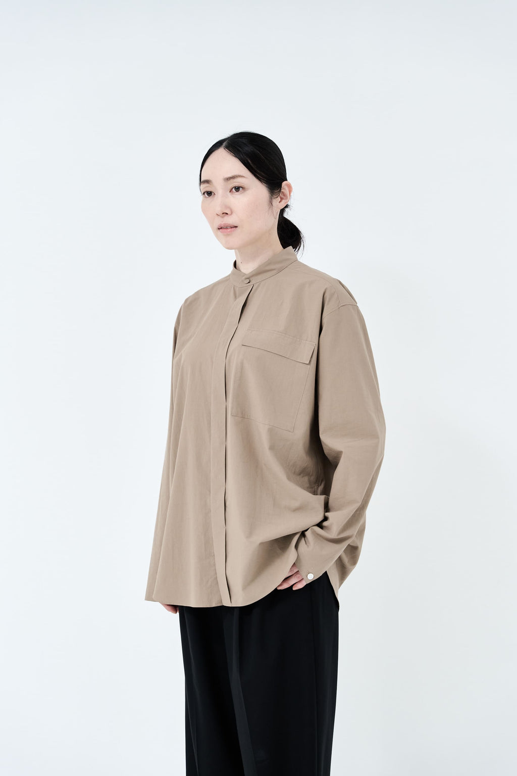 Omi-sarashi cotton shirt_Grage