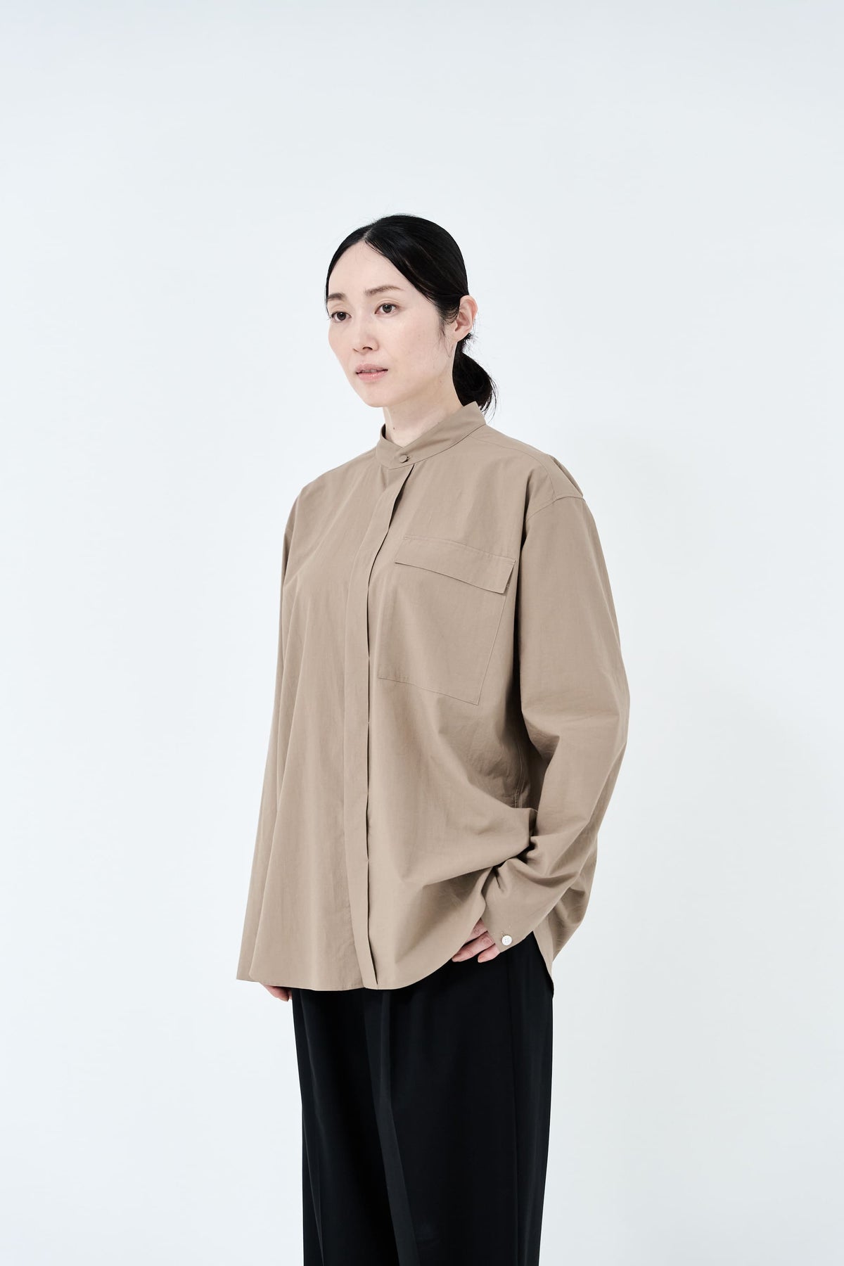 Omi-sarashi cotton shirt_Grage