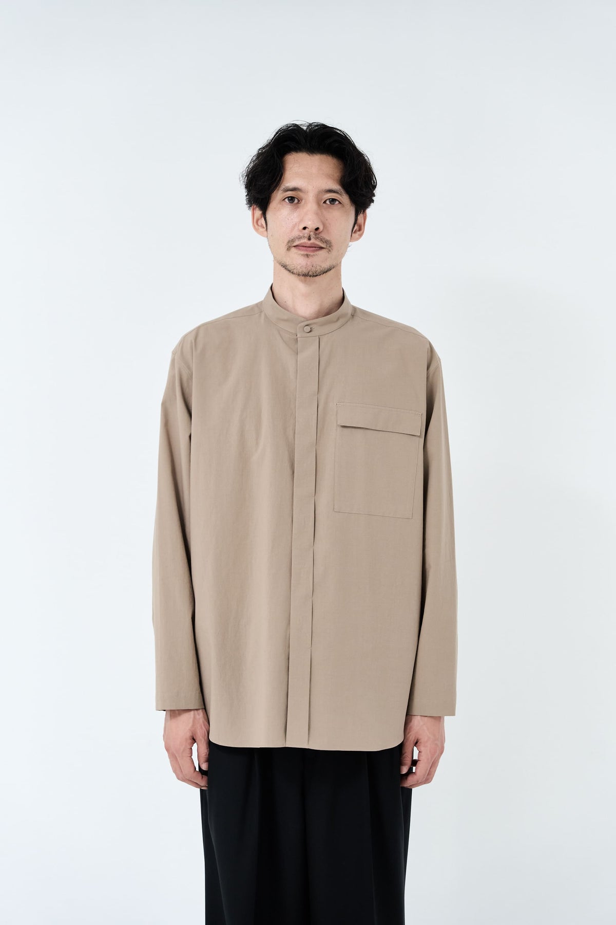 Omi-sarashi cotton shirt_Grage