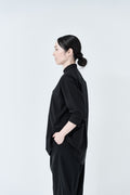 Omi-sarashi cotton shirt_Black