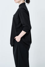 Omi-sarashi cotton shirt_Black