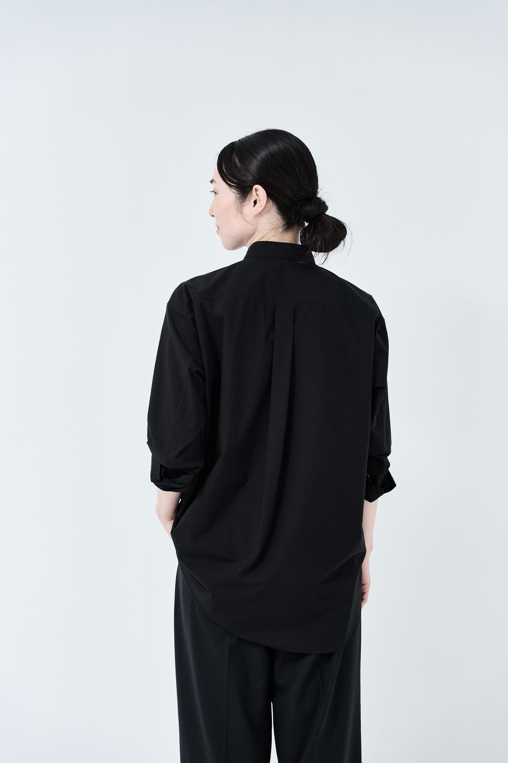 Omi-sarashi cotton shirt_Black