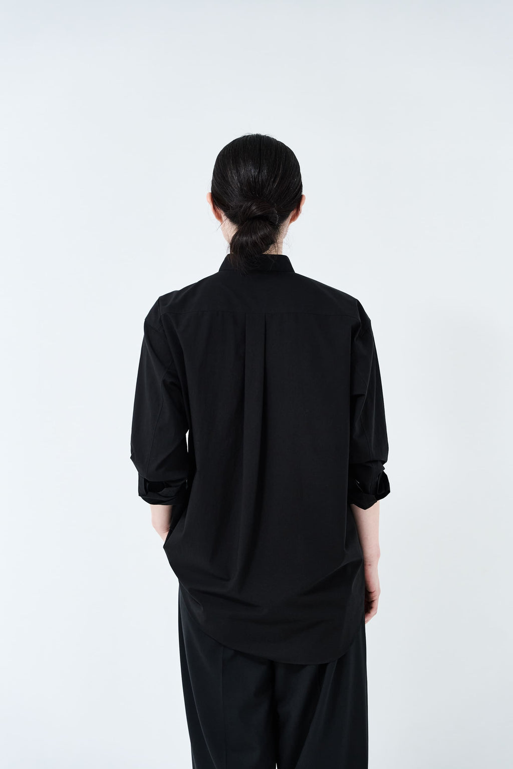 Omi-sarashi cotton shirt_Black