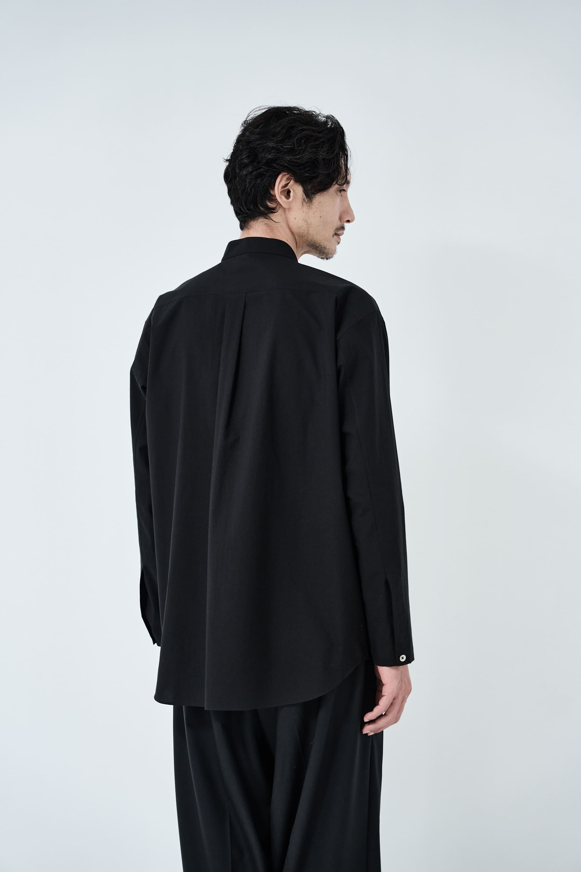 Omi-sarashi cotton shirt_Black