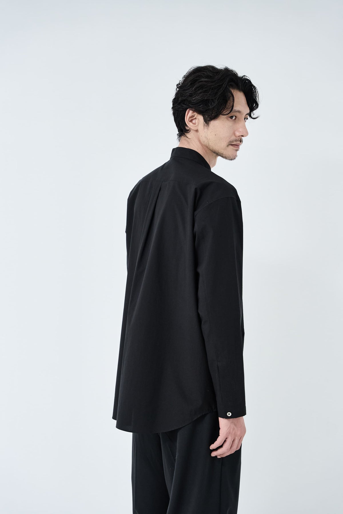 Omi-sarashi cotton shirt_Black