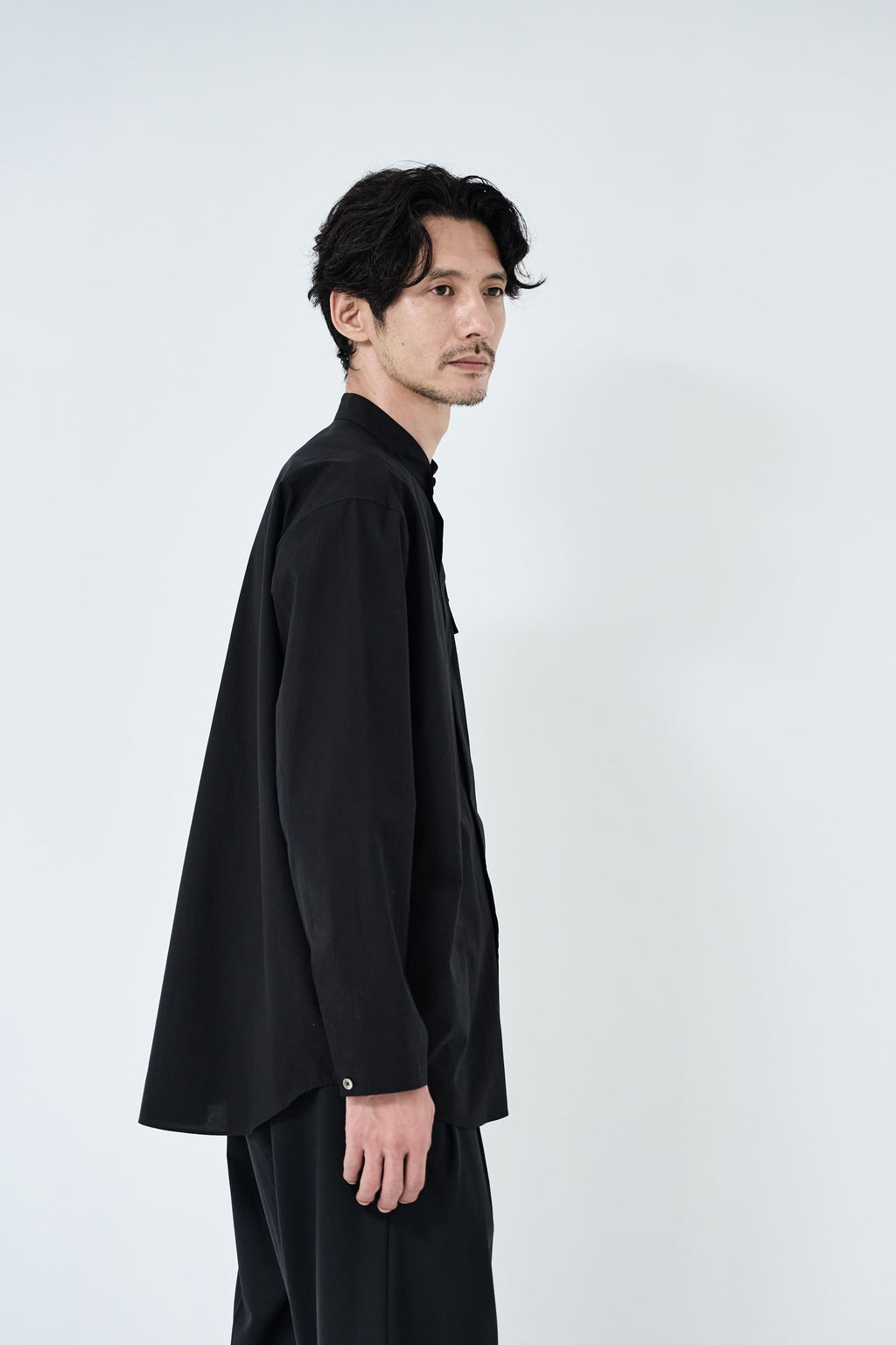 Omi-sarashi cotton shirt_Black