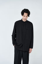 Omi-sarashi cotton shirt_Black