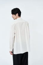 Cotton High-twist voile shirt_White