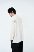 Cotton High-twist voile shirt_White