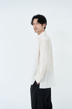 Cotton High-twist voile shirt_White