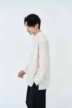 Cotton High-twist voile shirt_White