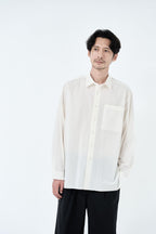 Cotton High-twist voile shirt_White