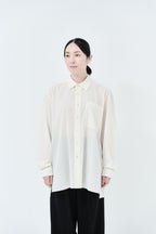 Cotton High-twist voile shirt_White