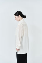 Cotton High-twist voile shirt_White