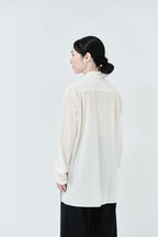 Cotton High-twist voile shirt_White