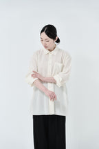 Cotton High-twist voile shirt_White