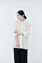Cotton High-twist voile shirt_White