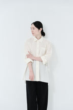 Cotton High-twist voile shirt_White