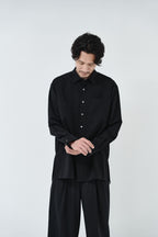 Cotton High-twist voile shirt_Black