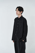 Cotton High-twist voile shirt_Black