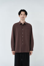 Cotton High-twist voile shirt_赤土色