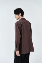 Cotton High-twist voile shirt_赤土色