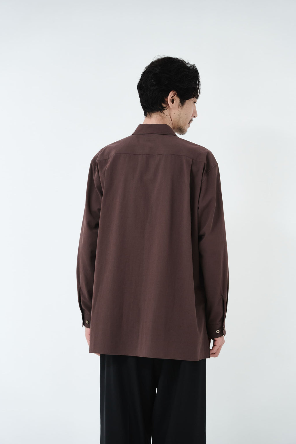 Cotton High-twist voile shirt_赤土色