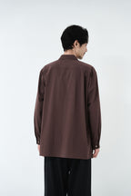 Cotton High-twist voile shirt_赤土色