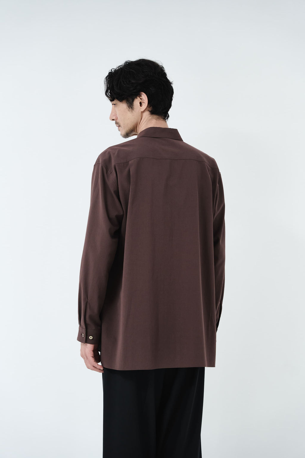 Cotton High-twist voile shirt_赤土色