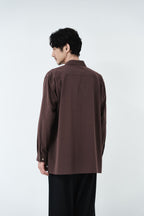 Cotton High-twist voile shirt_赤土色