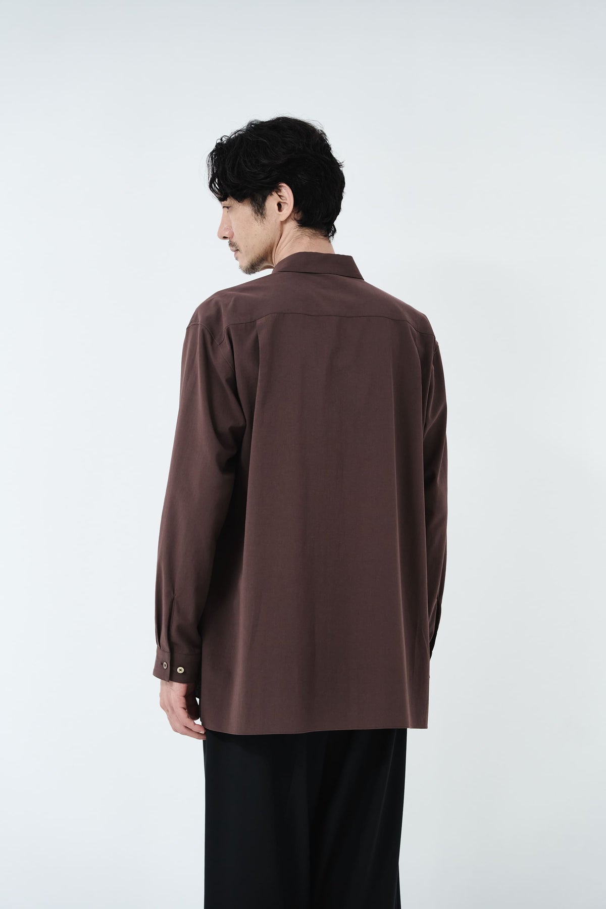 Cotton High-twist voile shirt_赤土色