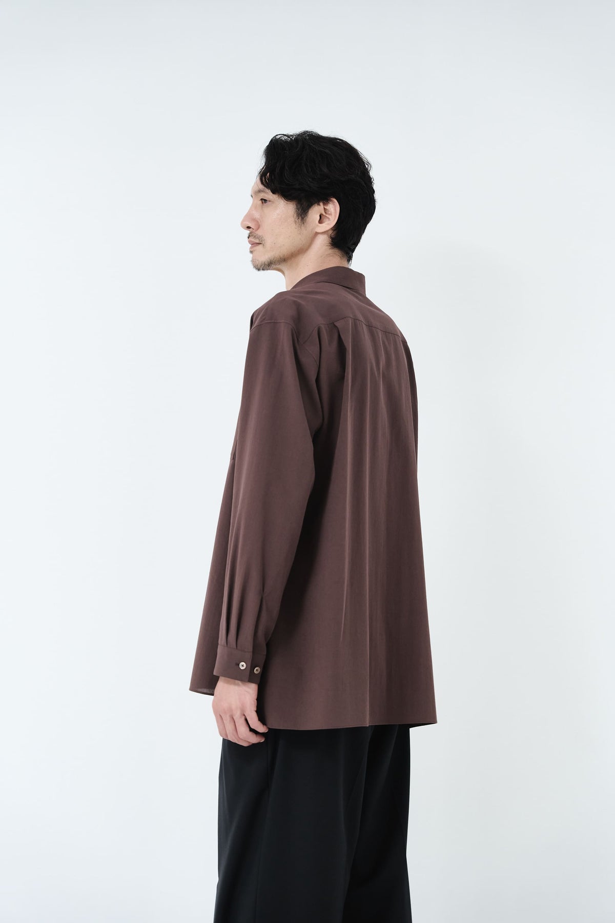 Cotton High-twist voile shirt_赤土色