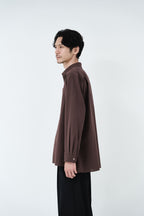 Cotton High-twist voile shirt_赤土色