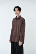 Cotton High-twist voile shirt_赤土色