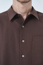 Cotton High-twist voile shirt_赤土色