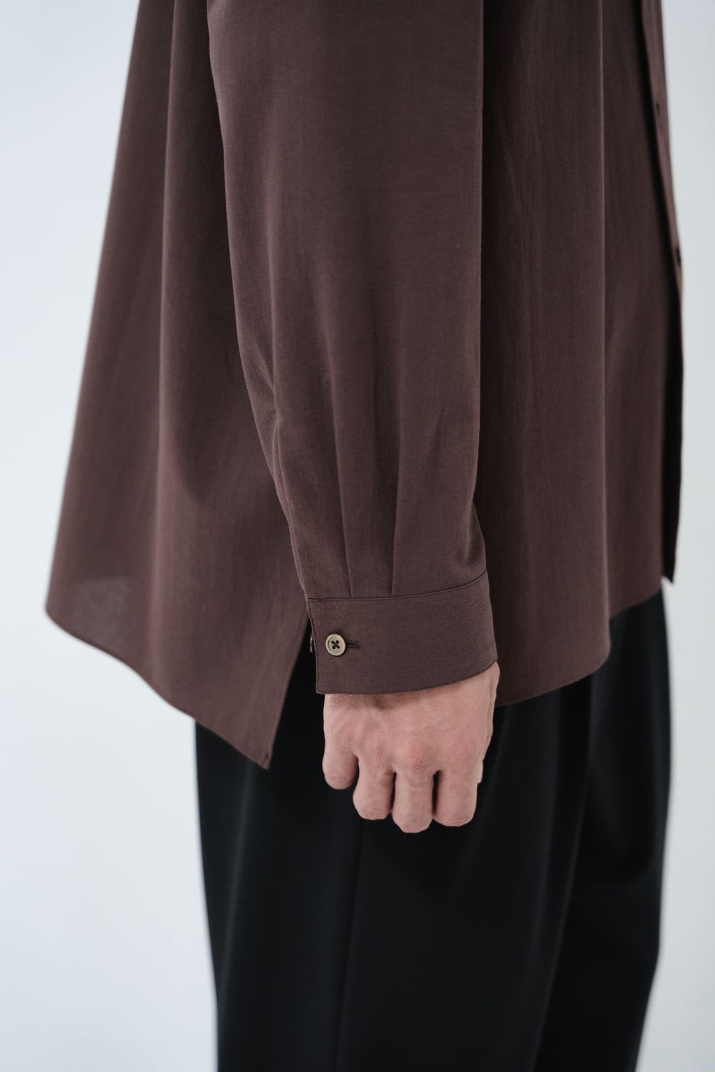 Cotton High-twist voile shirt_赤土色