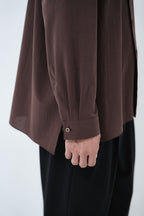 Cotton High-twist voile shirt_赤土色