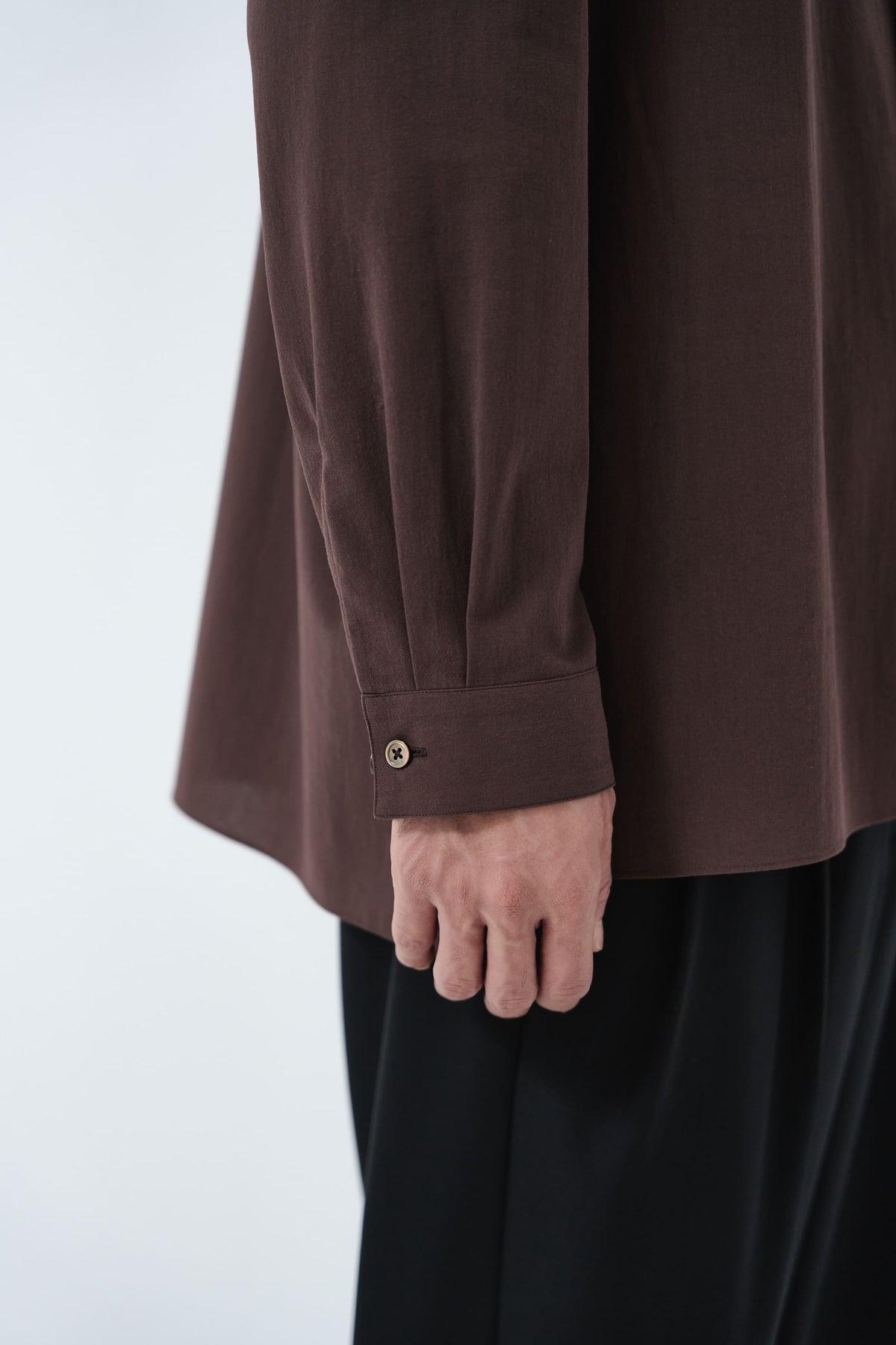 Cotton High-twist voile shirt_赤土色