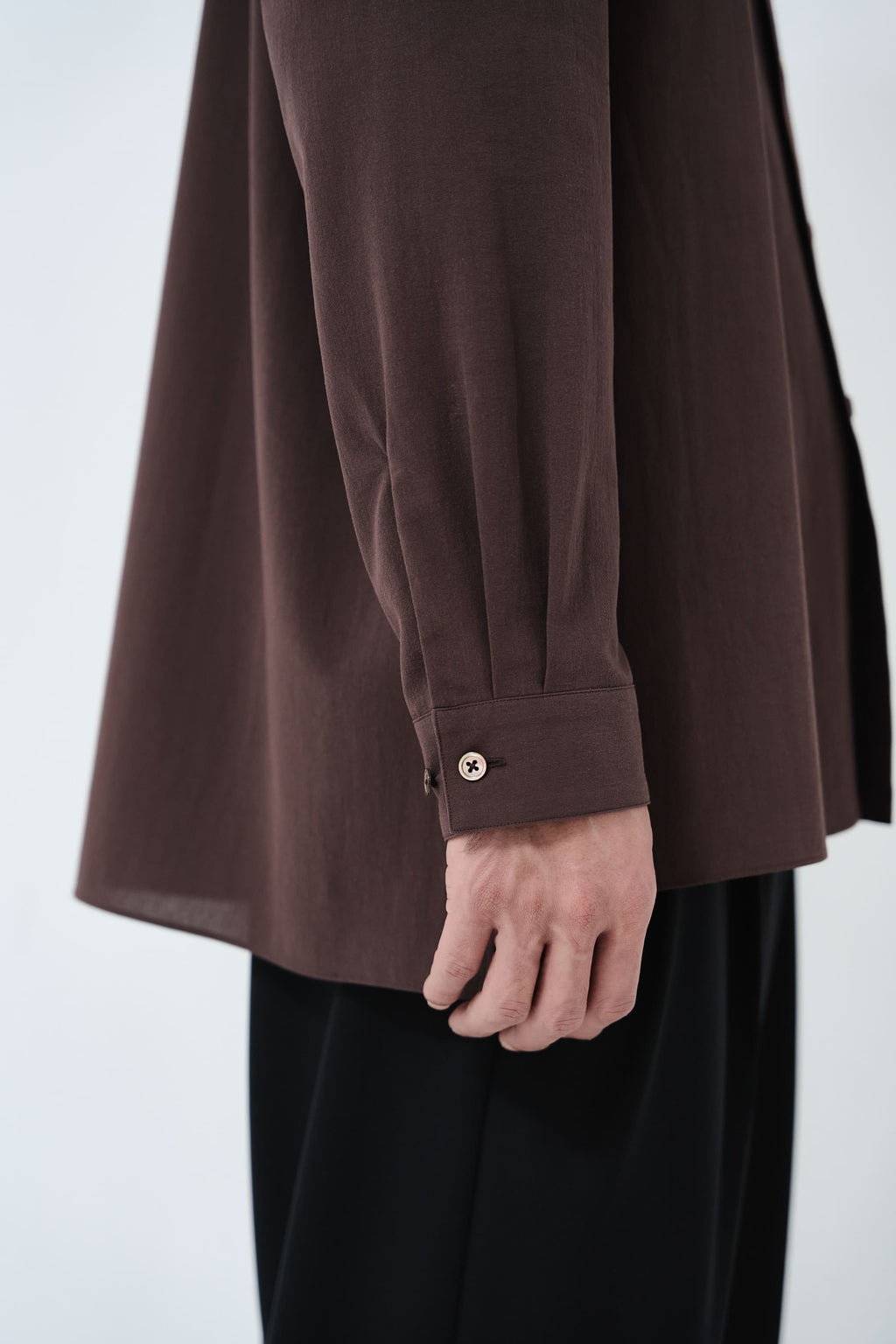Cotton High-twist voile shirt_赤土色