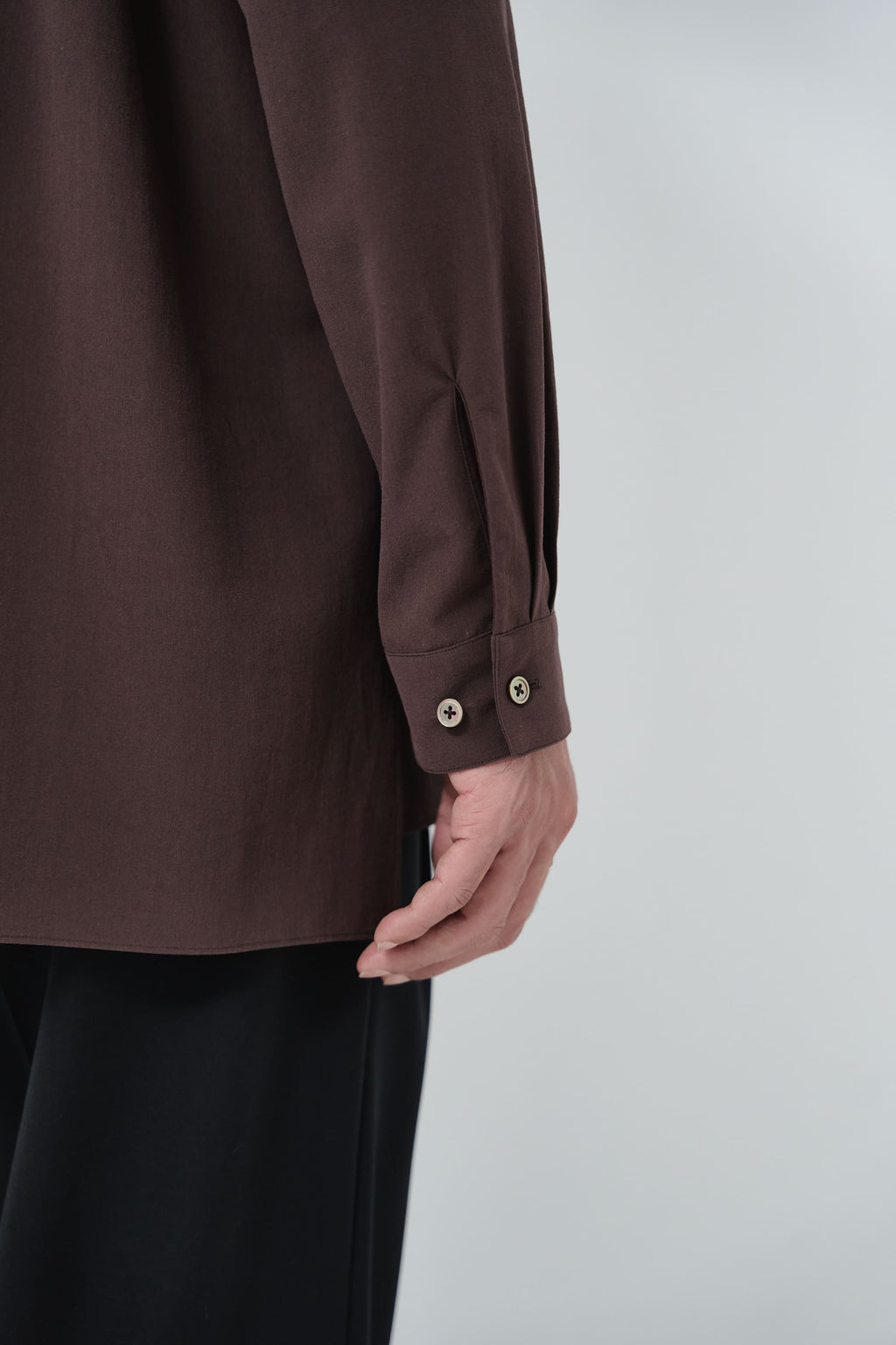 Cotton High-twist voile shirt_赤土色