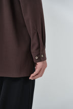 Cotton High-twist voile shirt_赤土色