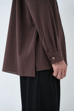Cotton High-twist voile shirt_赤土色