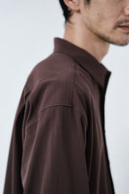 Cotton High-twist voile shirt_赤土色