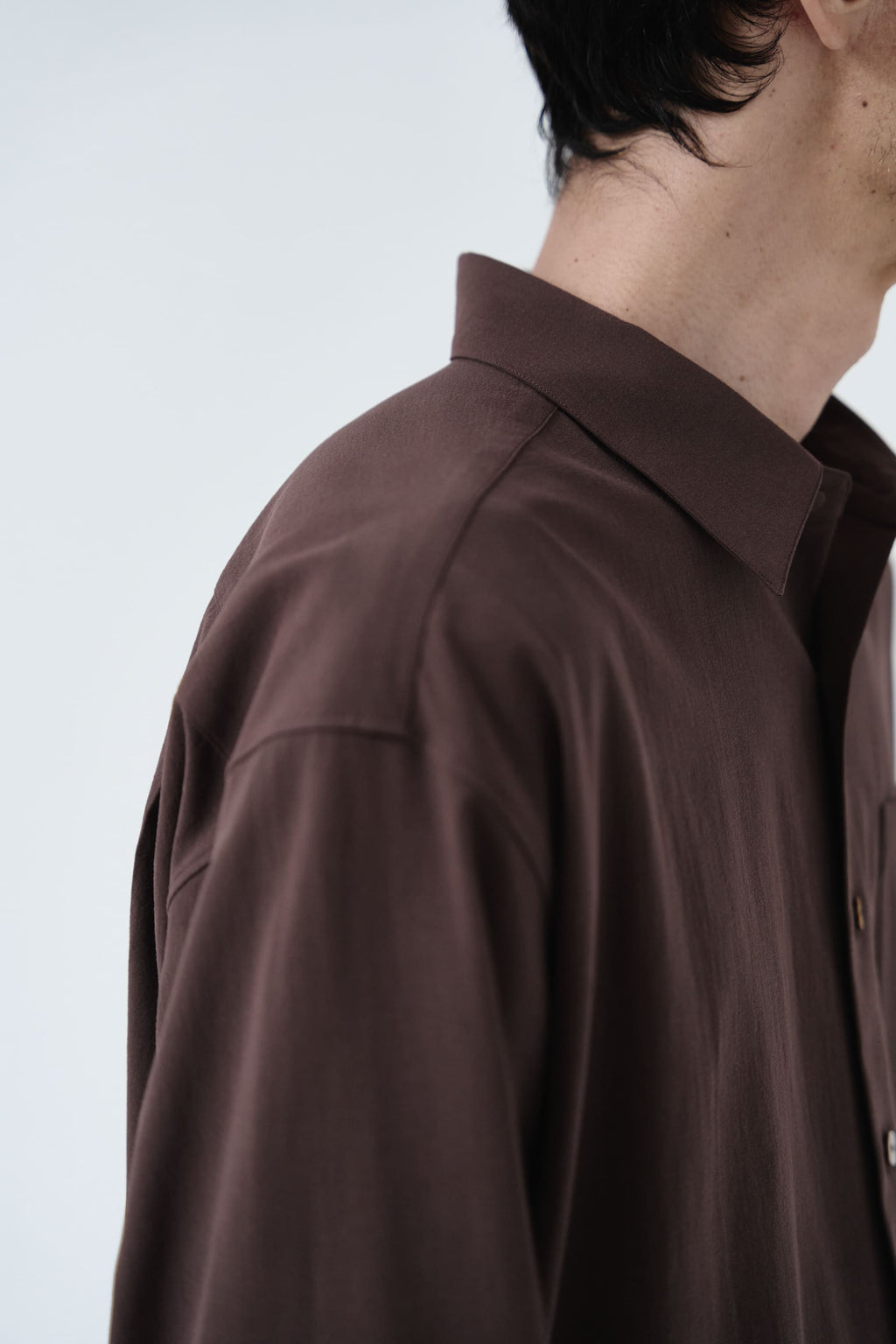 Cotton High-twist voile shirt_赤土色