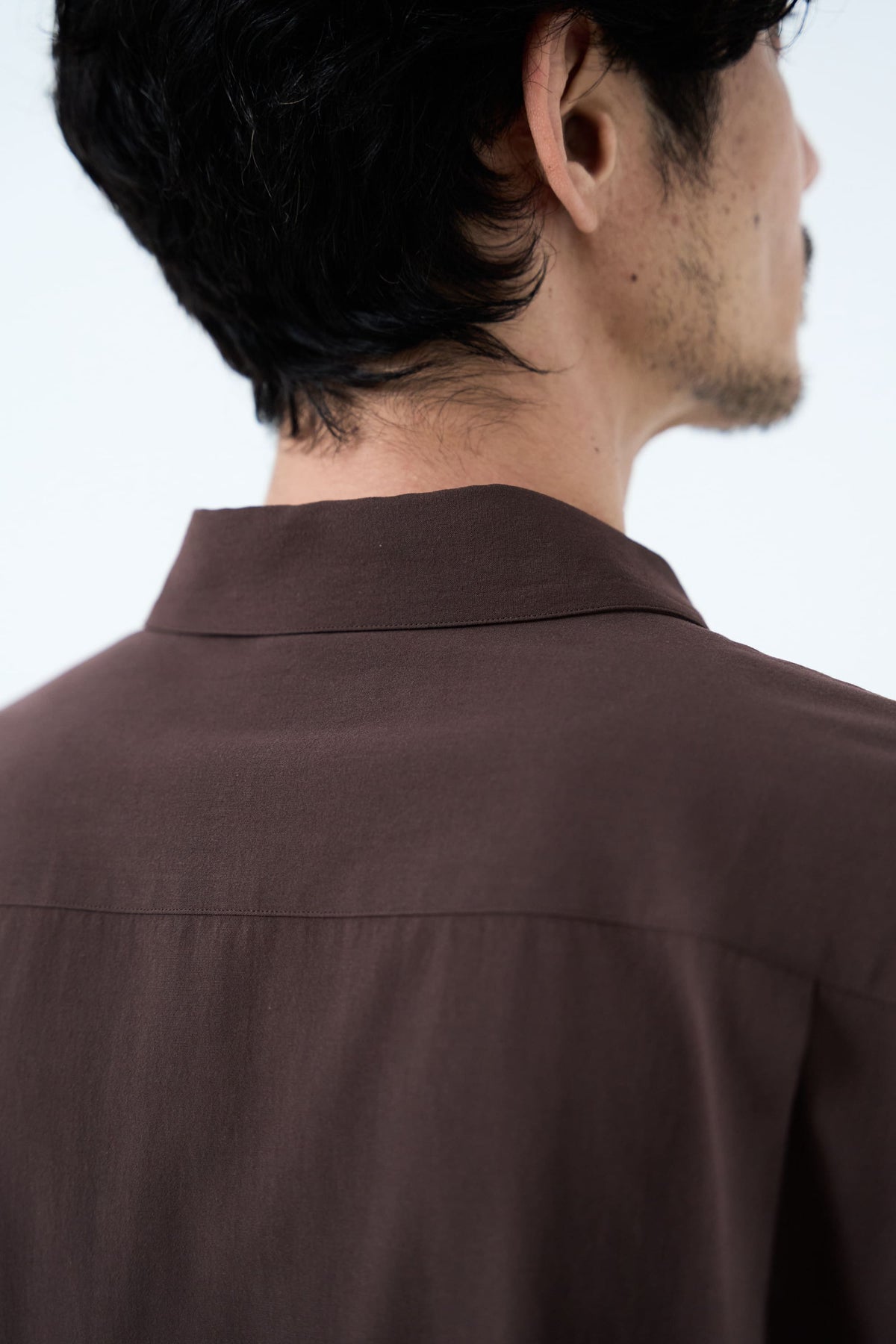 Cotton High-twist voile shirt_赤土色
