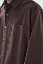 Cotton High-twist voile shirt_赤土色