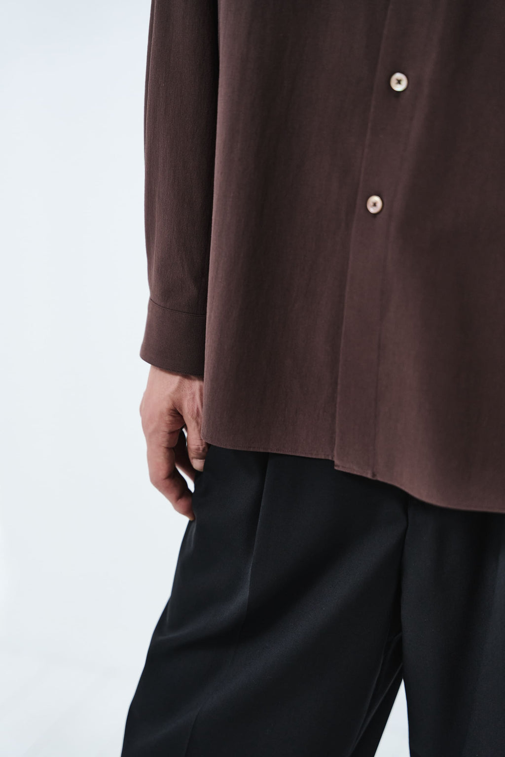 Cotton High-twist voile shirt_赤土色