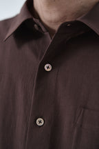 Cotton High-twist voile shirt_赤土色